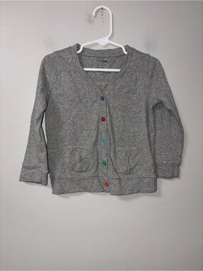 GapKids Gray Cardigan Sweater Colored Buttons Girls 3T